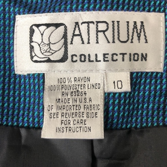 ATRIUM COLLECTION - Vintage Button Front Blazer Shoulder Pads Pockets - Size 10 - Picture 5 of 7